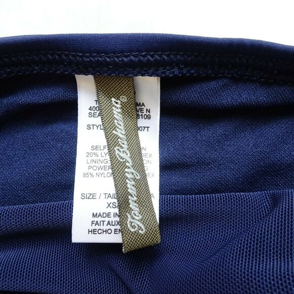 NWT Tommy Bahama Pearl Halter Tankini Swim Top Shirred Mare Navy Stretch - Picture 5 of 12